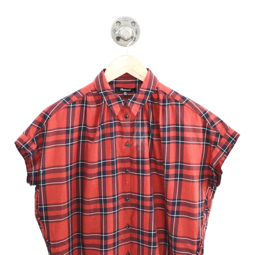 Madewell Plaid Button Down Top #196-114 - Picture 2 of 3